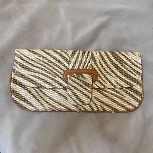 Bamboo print clutch purse.